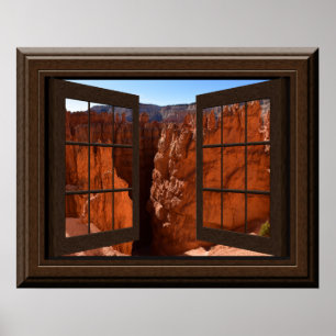 Vackert Fake Window View Bryce Canyon Utah Poster