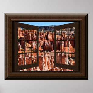 Vackert Fake Window View Hoodoos Bryce Canyon Poster