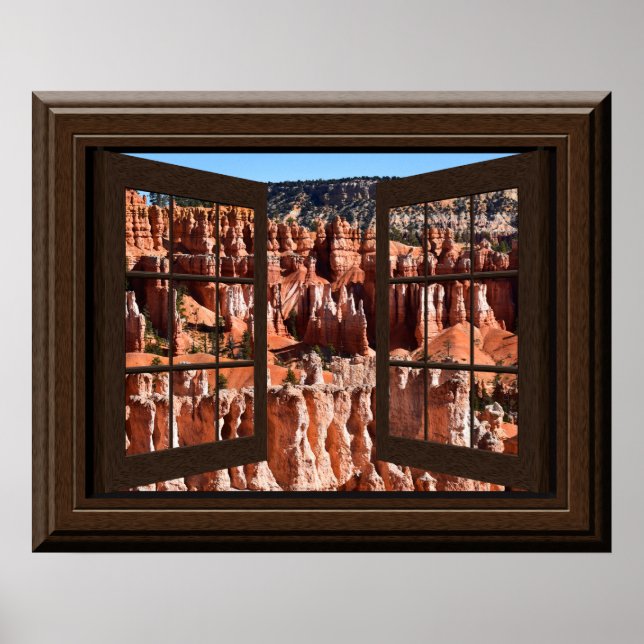 Vackert Fake Window View Hoodoos Bryce Canyon Poster (Framsidan)