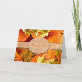 Vackert fall färg löv bröllop tackkort