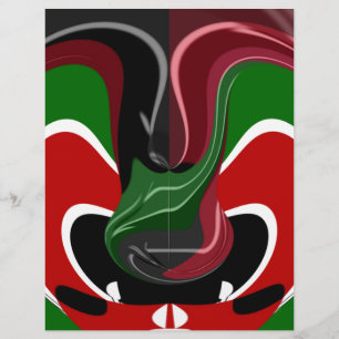 Vackert Fantastisk Swirling Kenya Flagga: Modern k