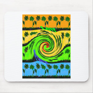 Vackert Fantastisk Vågigt Blommigt Färg Musmatta