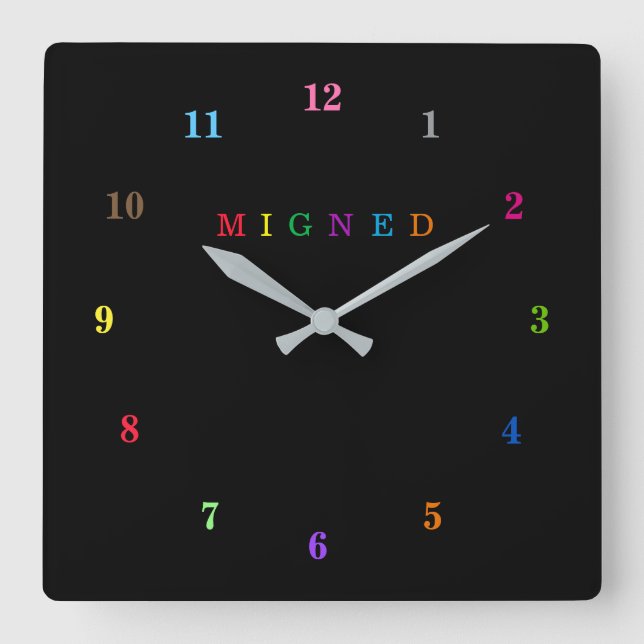 Vackert Färg - Anpassade - Migne Fyrkantig Klocka (Framsida)