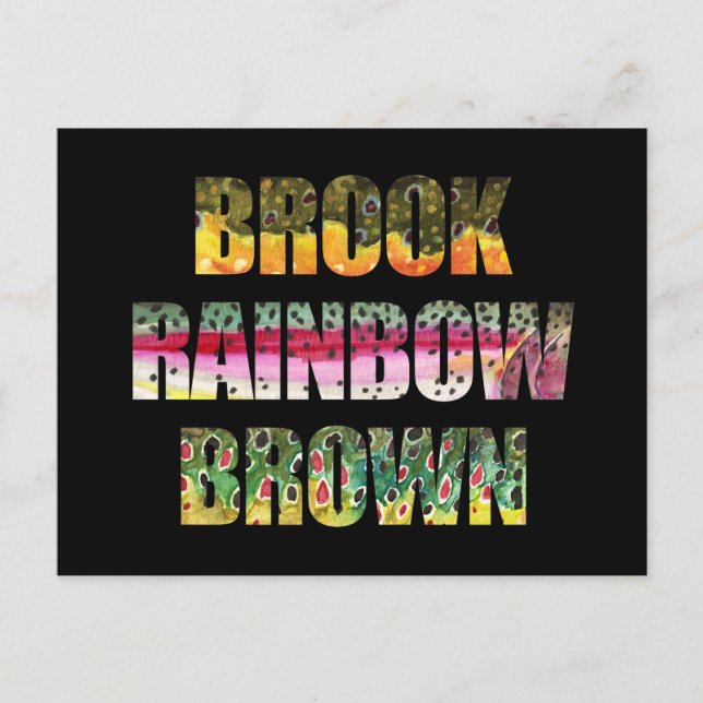 Vackert Färg av 3 öring Vykort (Framsida)