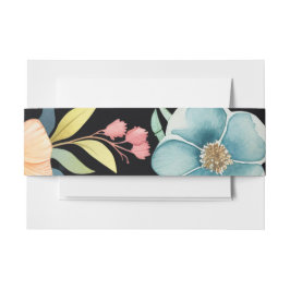 Vackert färgämne Blommigt Bröllop Band För Inbjudningskort