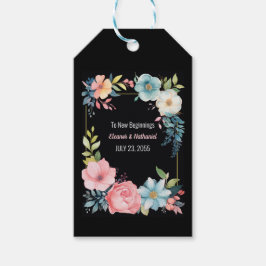 Vackert färgämne Blommigt Bröllop Presentetikett