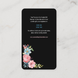 Vackert färgämne Blommigt Bröllop Tilläggskort