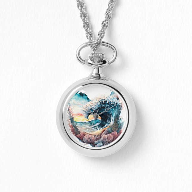 Vackert färgämne Vinkara oceanen Armbandsur (Framsida)