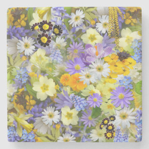 Vackert färgat Bed of Flowers Stenunderlägg