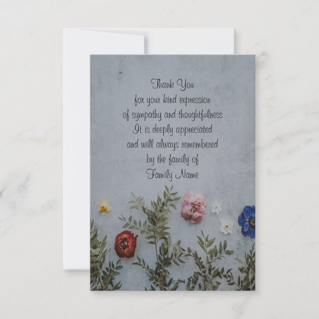 Vackert färgat Ro tackkort Tack Kort (Framsida)