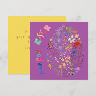 Vackert färgkort för Blommigt av ägg Påsk