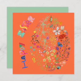 Vackert färgkort för Blommigt av ägg Påsk