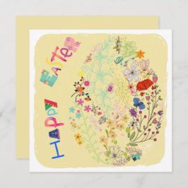 Vackert färgkort för Blommigt av ägg Påsk