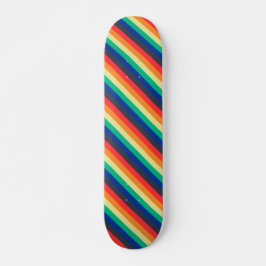 Vackert, färglöst diagonal regnbåge rand mini skateboard bräda 18,5 cm
