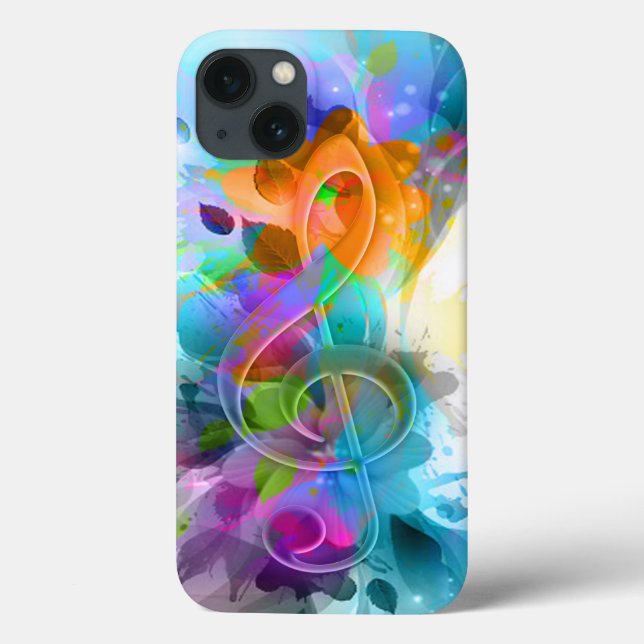Vackert färgstarkt Watercolor Splatter Music-medde (Baksida)