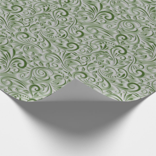 Vackert Faux Texturerad Hunter Grönt jul Presentpapper (Hörn)