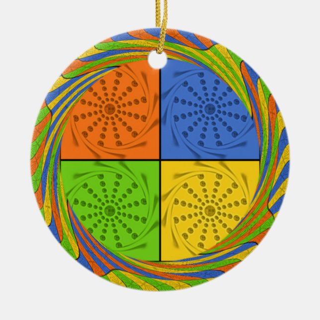 Vackert, fetstiskt egyptiskt Mönster: Ett diazzlan Julgransprydnad Keramik (Framsidan)