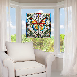 Vackert fjäril Faux-lagat glas