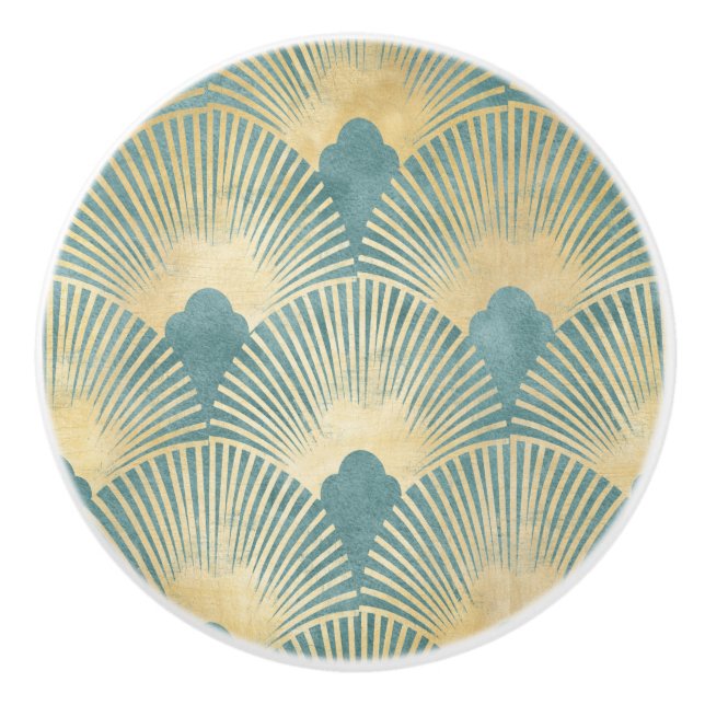 Vackert fläkt mönster,Tal guld,Art Deco mönster,c Knopp (Framsidan)