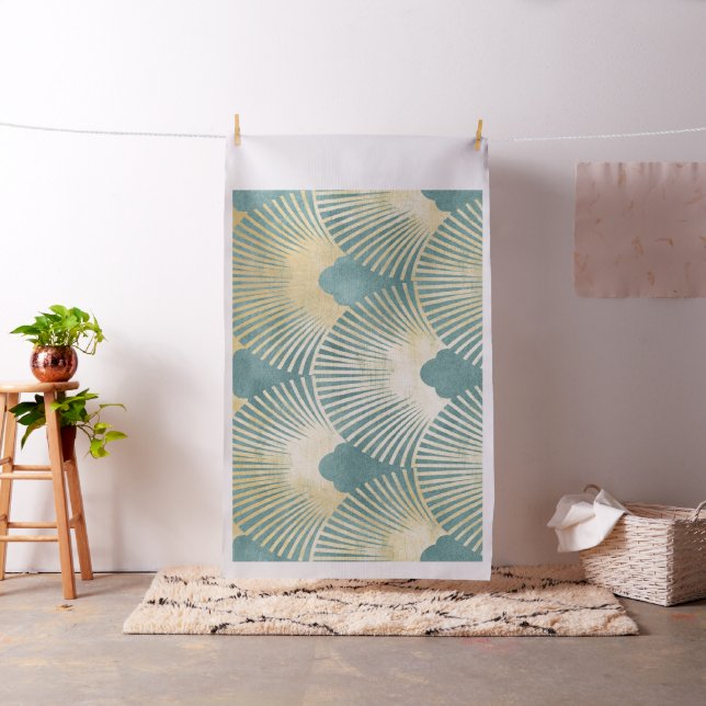 Vackert fläkt mönster,Tal guld,Art Deco mönster,c Tyg (In Situ)