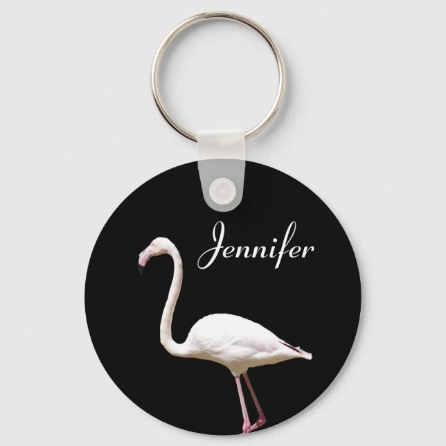 Vackert Flamingo - nyckelkedjan Personlig Namn Nyckelring (Framsida)