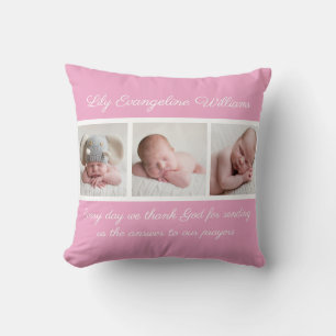 Vackert Flicka Rosa Photo Religiösa Quote Kudde
