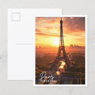 Vackert flyg - syn på Eiffel Torn Paris Frankrike Vykort