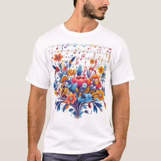 Vackert flytande musiknoter för denna konsert t shirt
