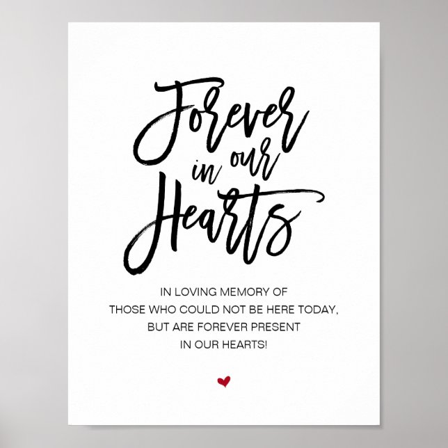 Vackert för alltid i våra hjärtan, svart minnesstu poster (Framsidan)