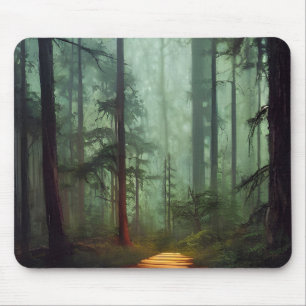 Vackert Forest Väg Digital Artwork Musmatta
