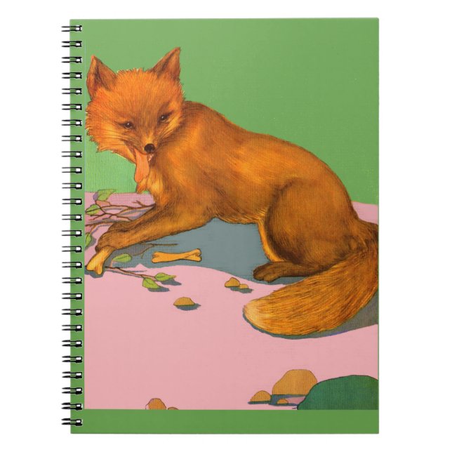 vackert foxtryck anteckningsbok (Framsidan)