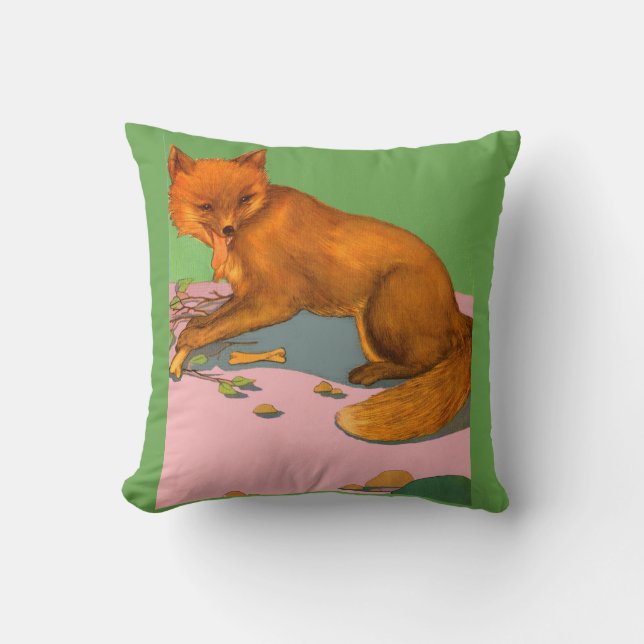 vackert foxtryck kudde (Framsida)