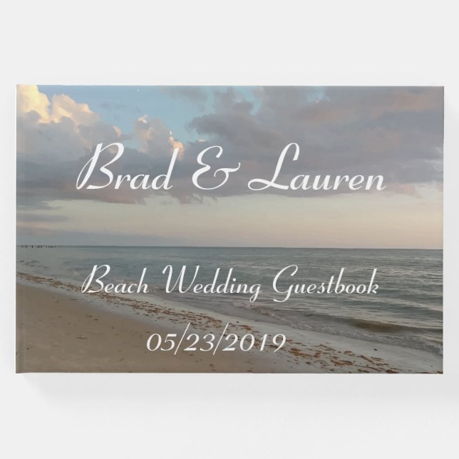 Vackert fredliga Beach-bröllop Gästböcker (Framsida)