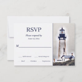 Vackert fyr Nautical Beach Wedding OSA Kort