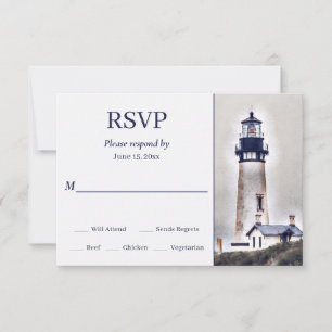 Vackert fyr Nautical Beach Wedding OSA Kort