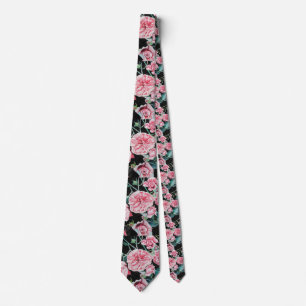 Vackert gamla Rosa och svart Ro Manar Neck Tie Slips