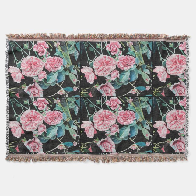 Vackert gammalt Rosa ros Modern Throw Blanket Filt (Framsidan)