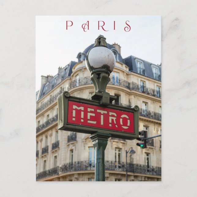 Vackert gatumetrotillträde Paris närbild Vykort (Framsida)
