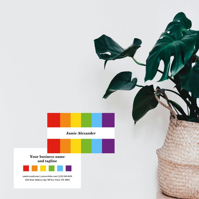 Vackert Gay Rainbow Minimal LGBT-Affärskort Visitkort (Skapare uppladdad)