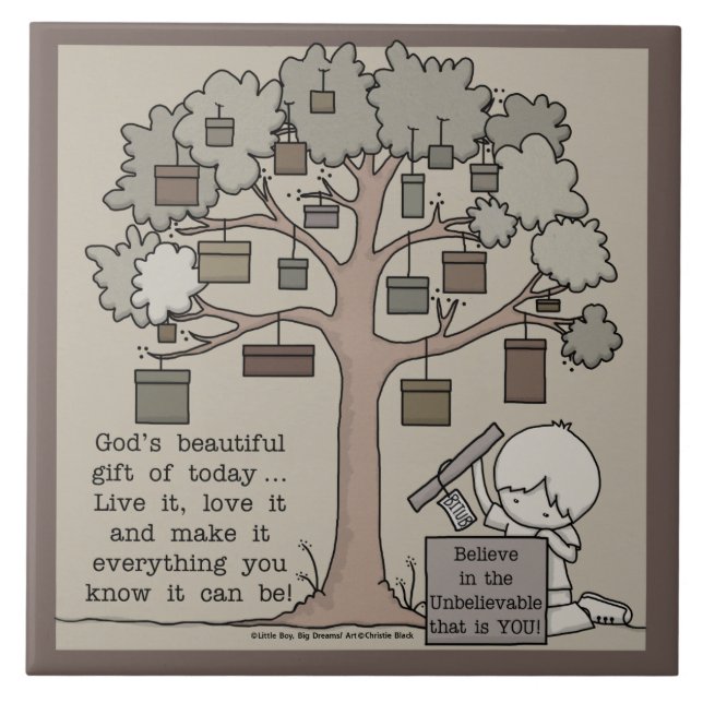 Vackert Gift Kakelplatta (Framsidan)