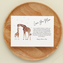 Vackert giraffe Mor Dag-kort