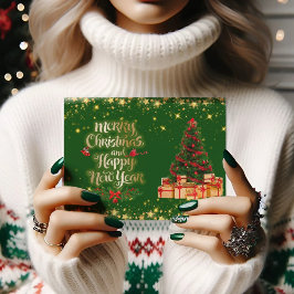 Vackert glansigt vykort för julgran Helgdag