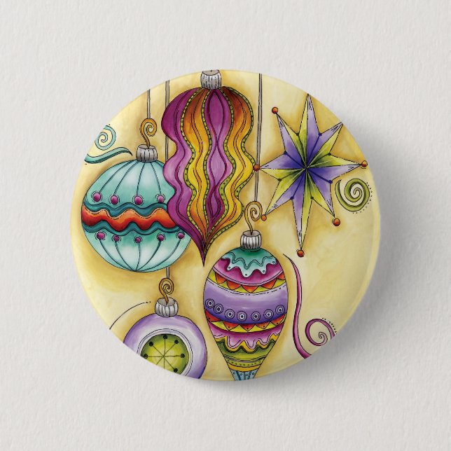 Vackert glas - färgstarka julprydnader knapp (Framsida)