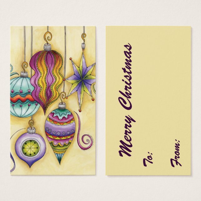 Vackert glas - färgstarka julprydnader visitkort (Framsida & baksida)