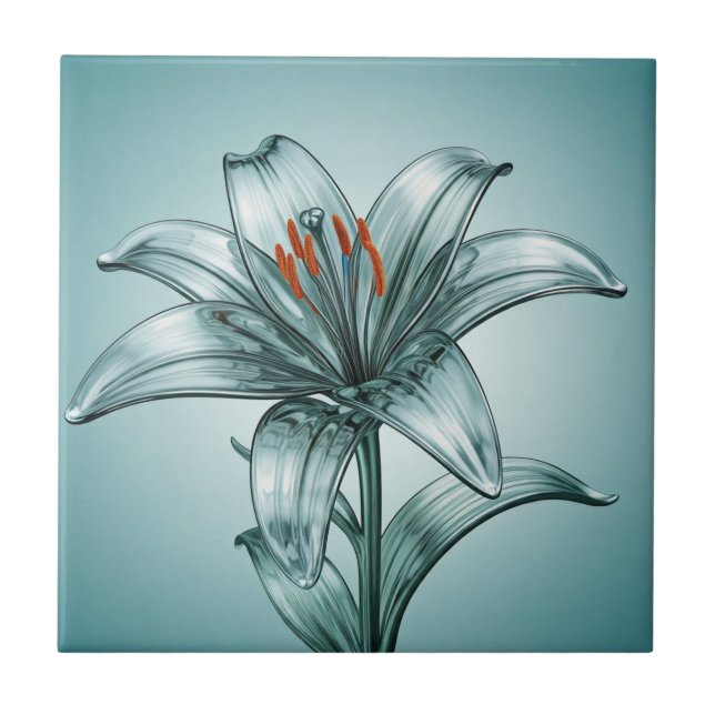 Vackert Glass Lily Kakelplatta (Framsidan)