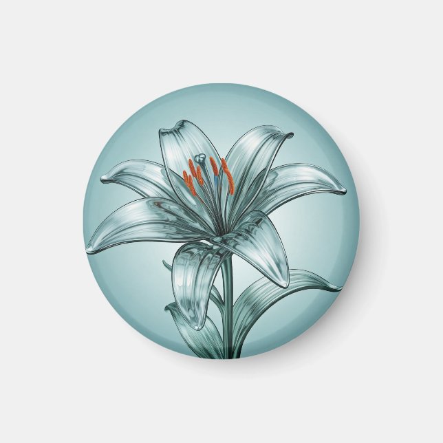 Vackert Glass Lily Magnet (Framsidan)
