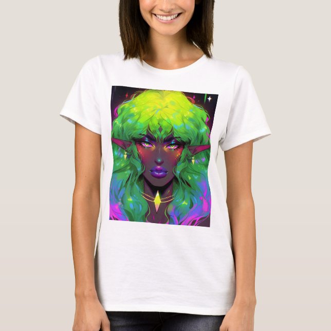 Vackert Glorious Elven Queen T Shirt (Framsida)