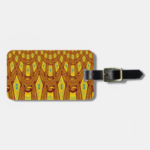 Vackert Golden Brown African Tribal Print vektor Bagagebricka