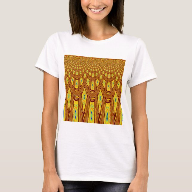Vackert Golden Brown African Tribal Print vektor T Shirt (Framsida)