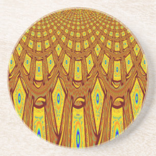 Vackert Golden Brown African Tribal Print vektor Underlägg